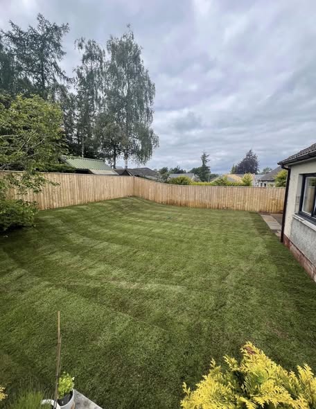 New timber garden fencing installed by Cutting Edge in Perthshire